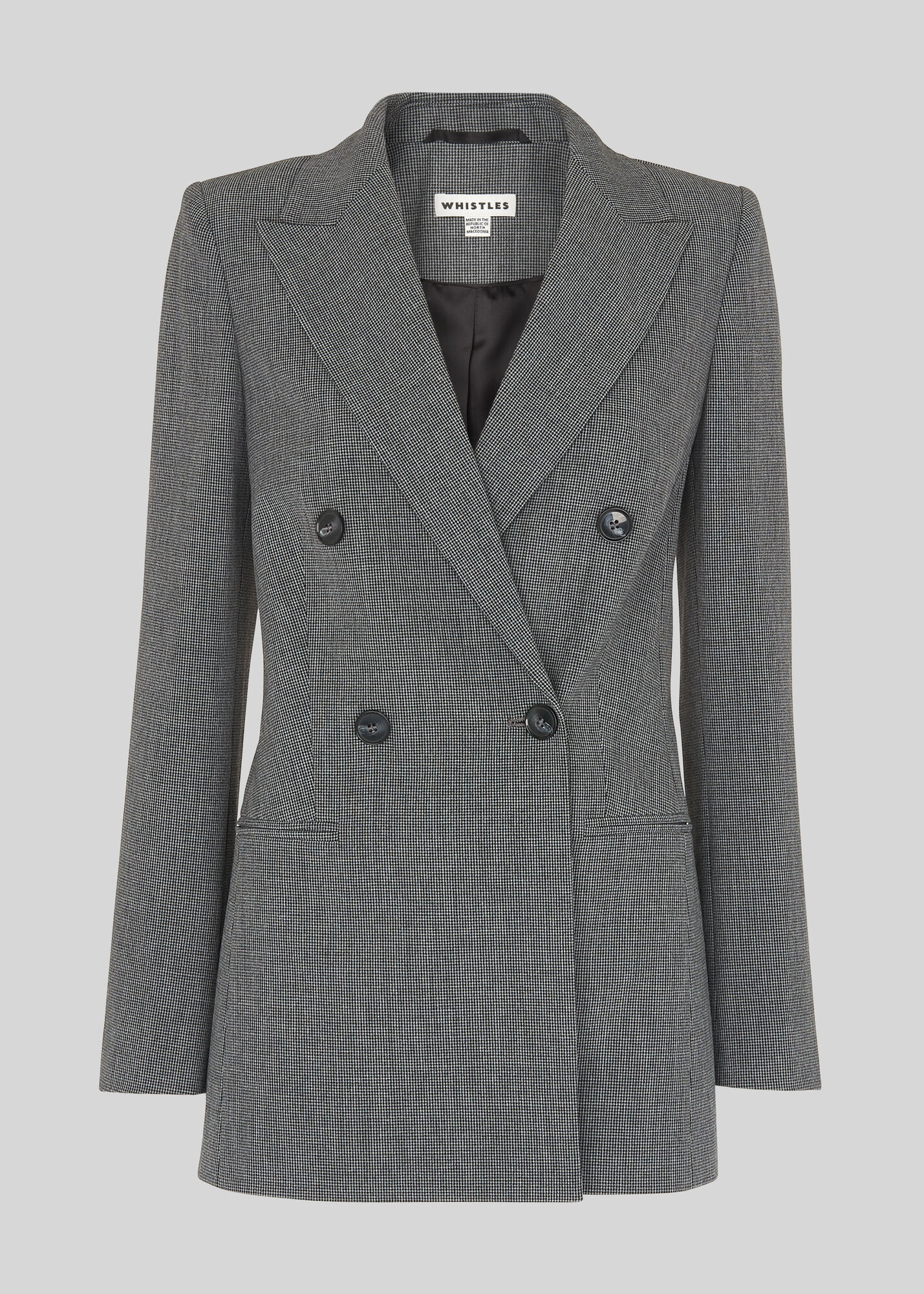 Grey/Multi Aliza Double Breasted Jacket | WHISTLES