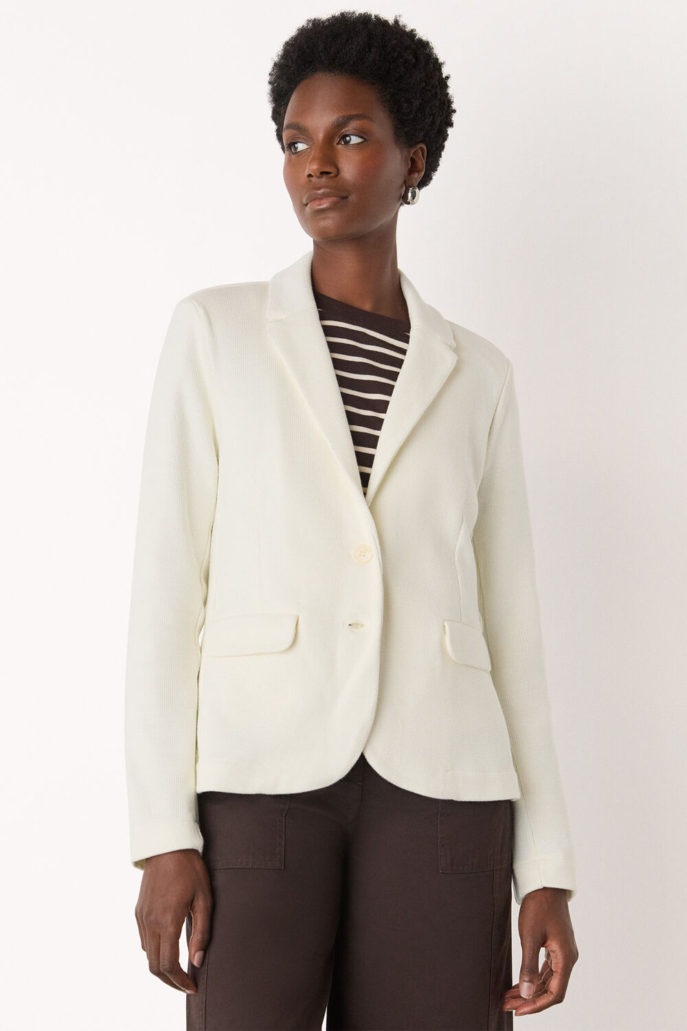 Ivory Slim Jersey Jacket