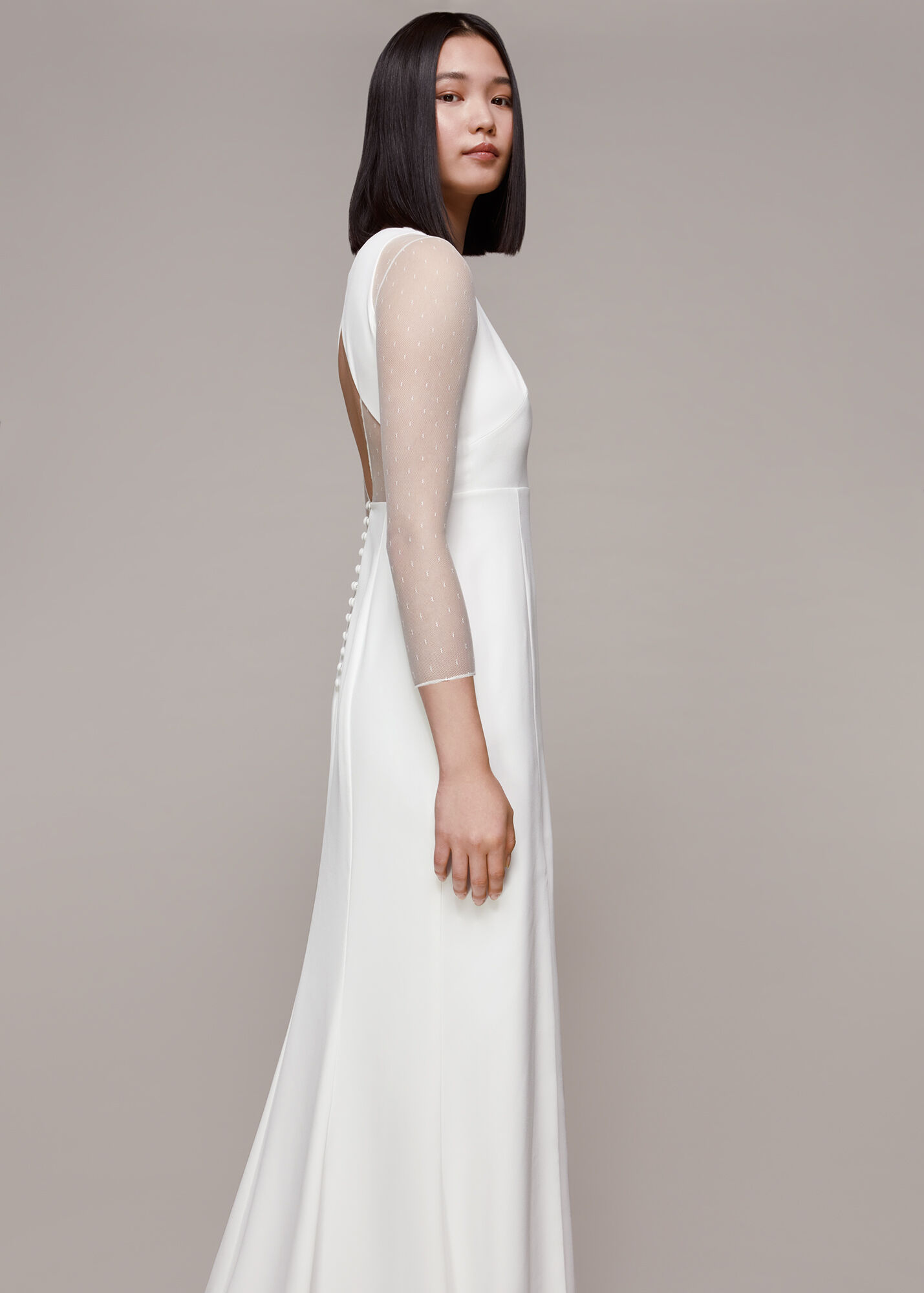 Ivory Cecilia Dobby Wedding Dress | WHISTLES