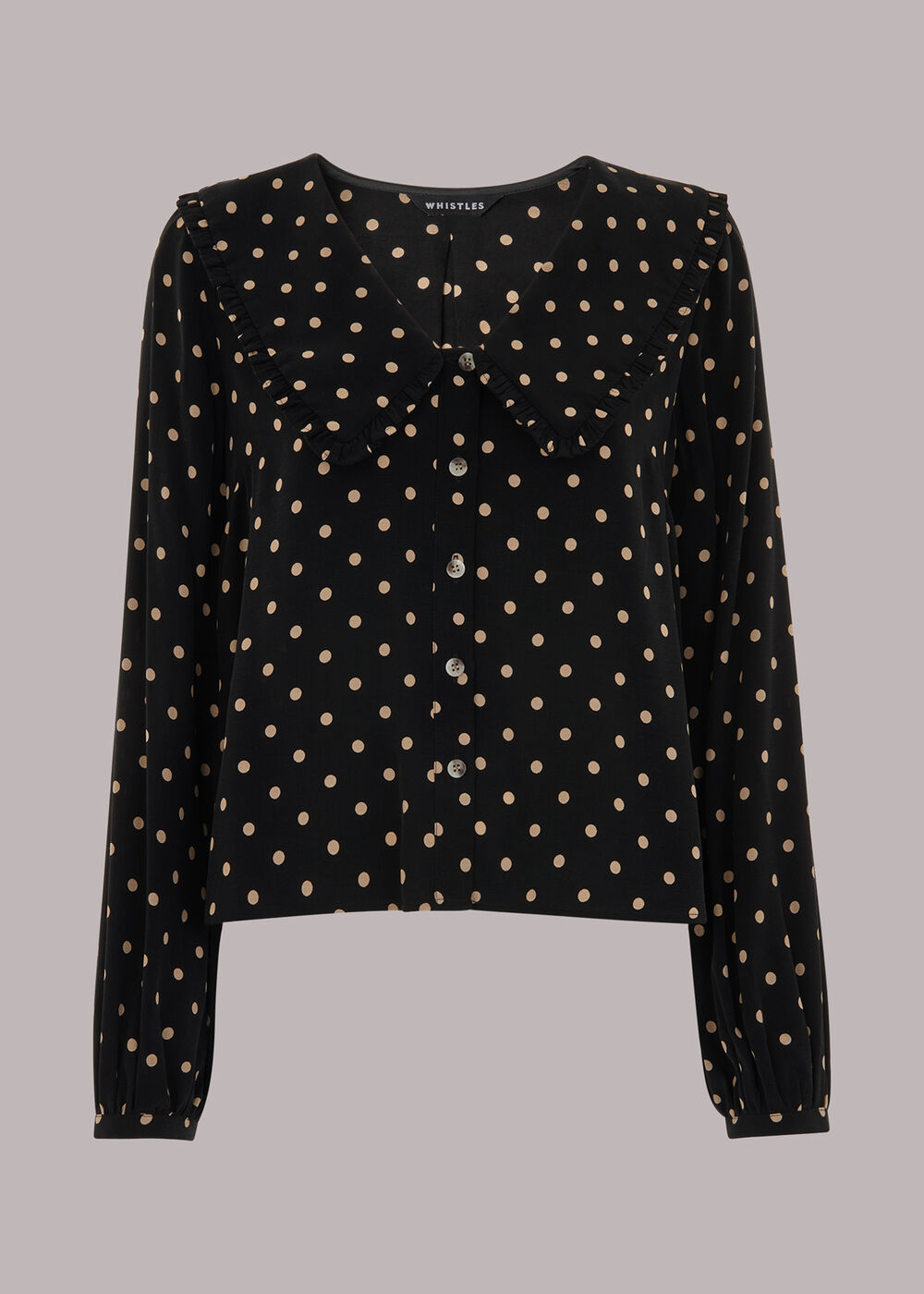 Spot Print Collar Top