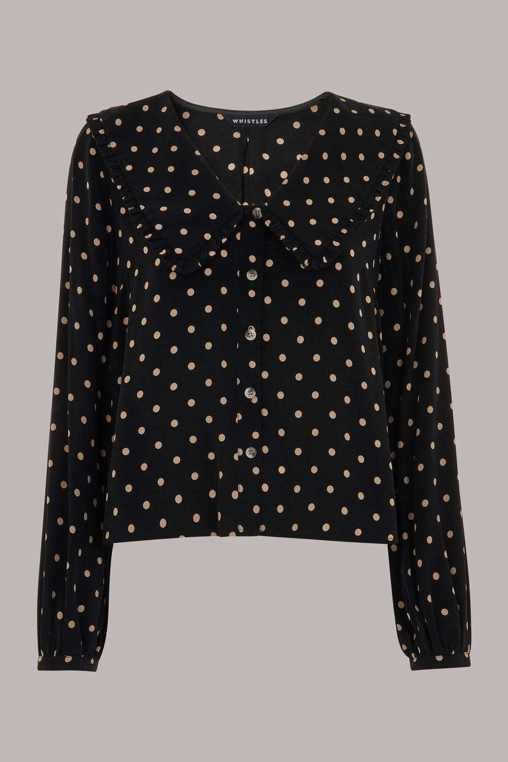 Spot Print Collar Top