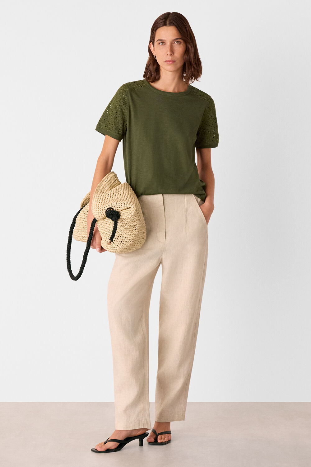 Broderie Sleeve Detail Tee