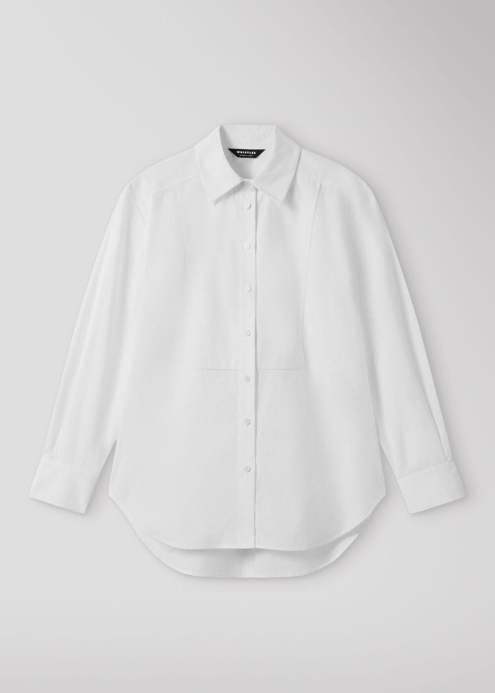 Bib Detail Cotton Poplin Shirt