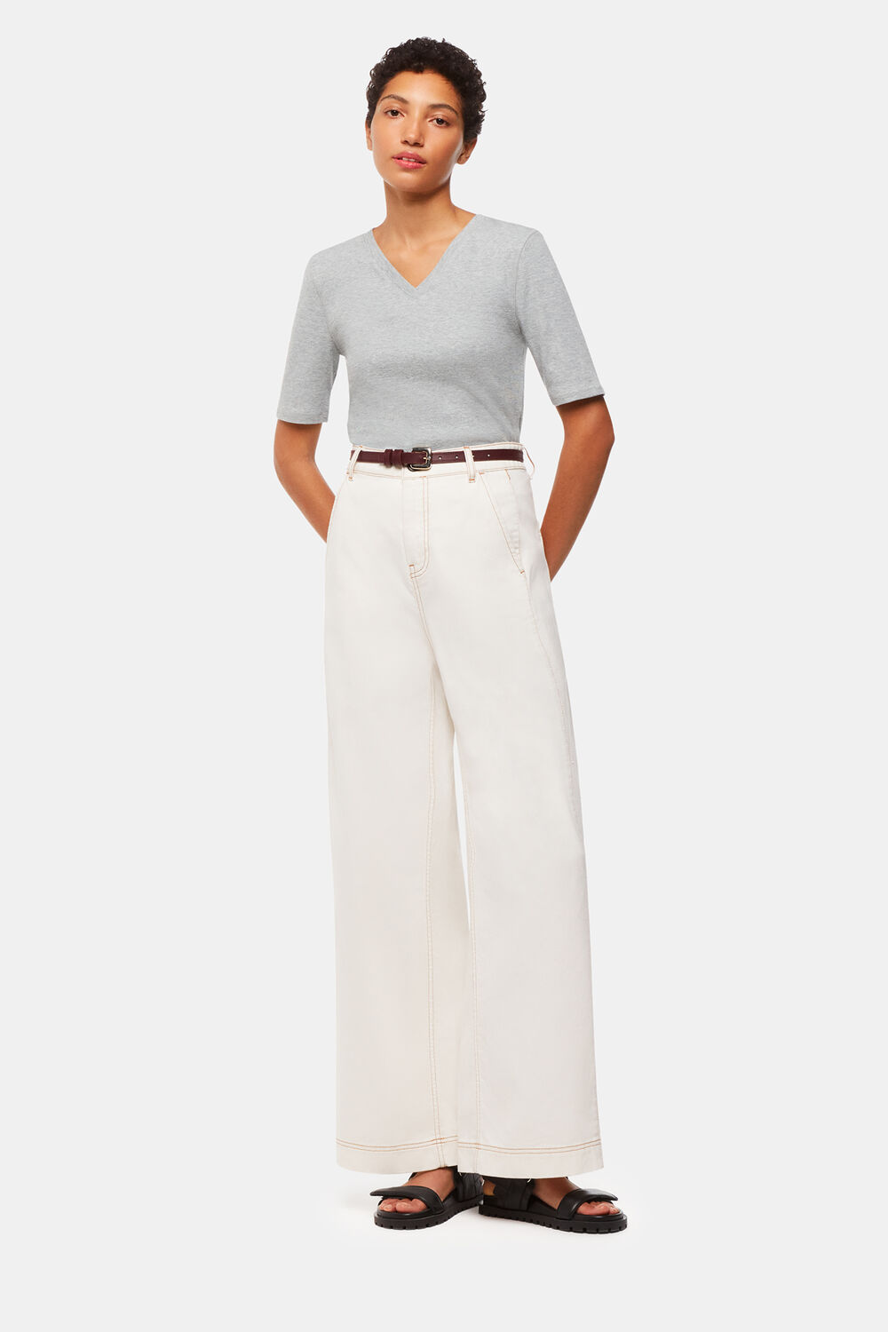 V Neck Ribbed T-Shirt