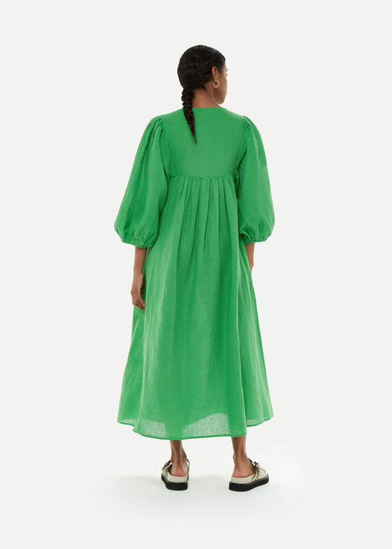 Green Gloria Linen Blend Dress