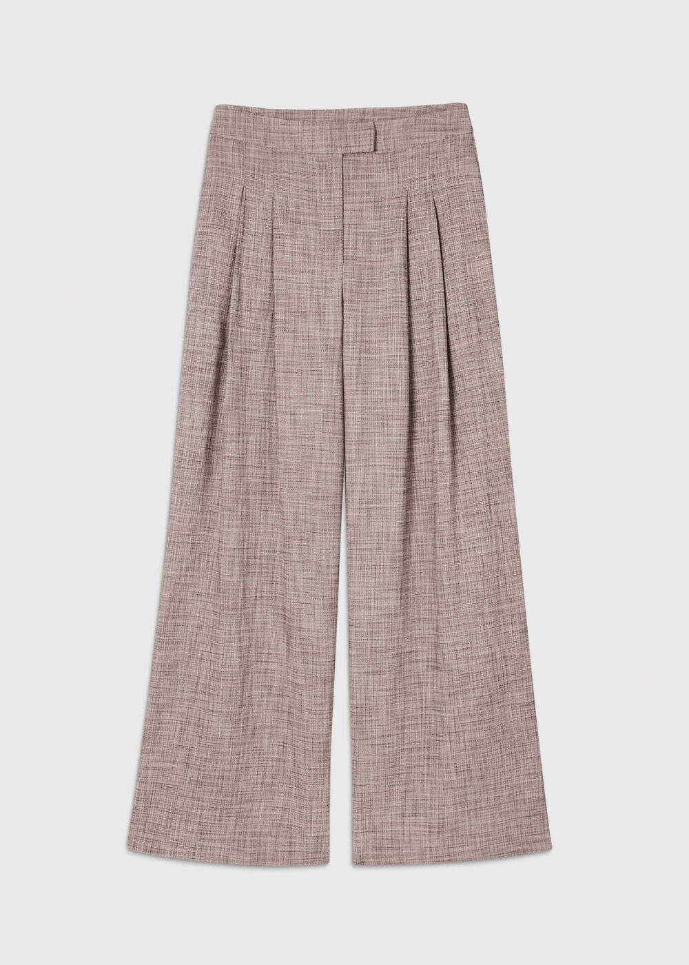 Check Pleat Wide Leg Trouser