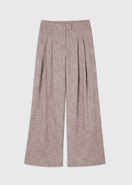 Check Pleat Wide Leg Trouser