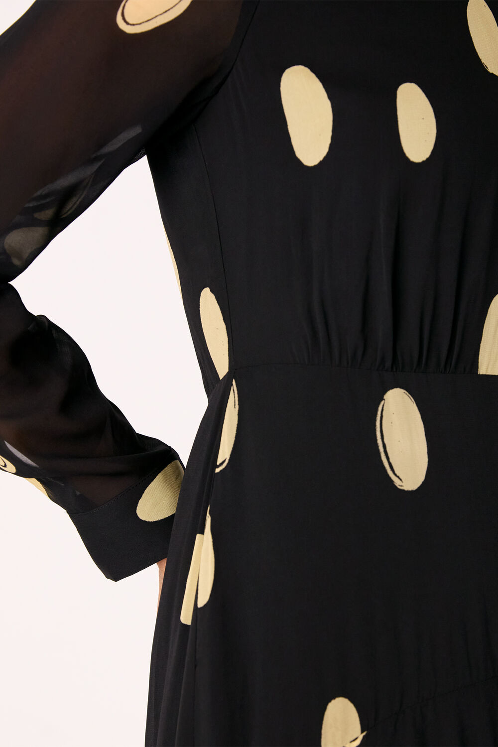 Black Abstract Spot Shirt Dress