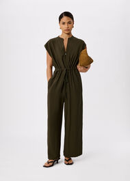 Petite Sleeveless Drawstring Jumpsuit