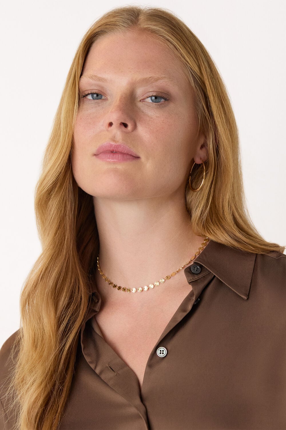 Textured Circle Chain Necklace
