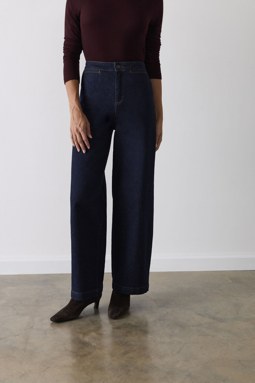 Dark Denim Stretch Full Length Jean