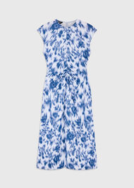 Blurred Floral Crepe Dress