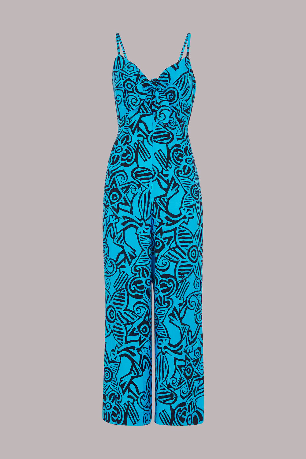 Starflower Print Tie Jumpsuit