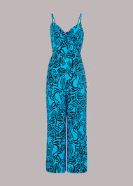 Starflower Print Tie Jumpsuit