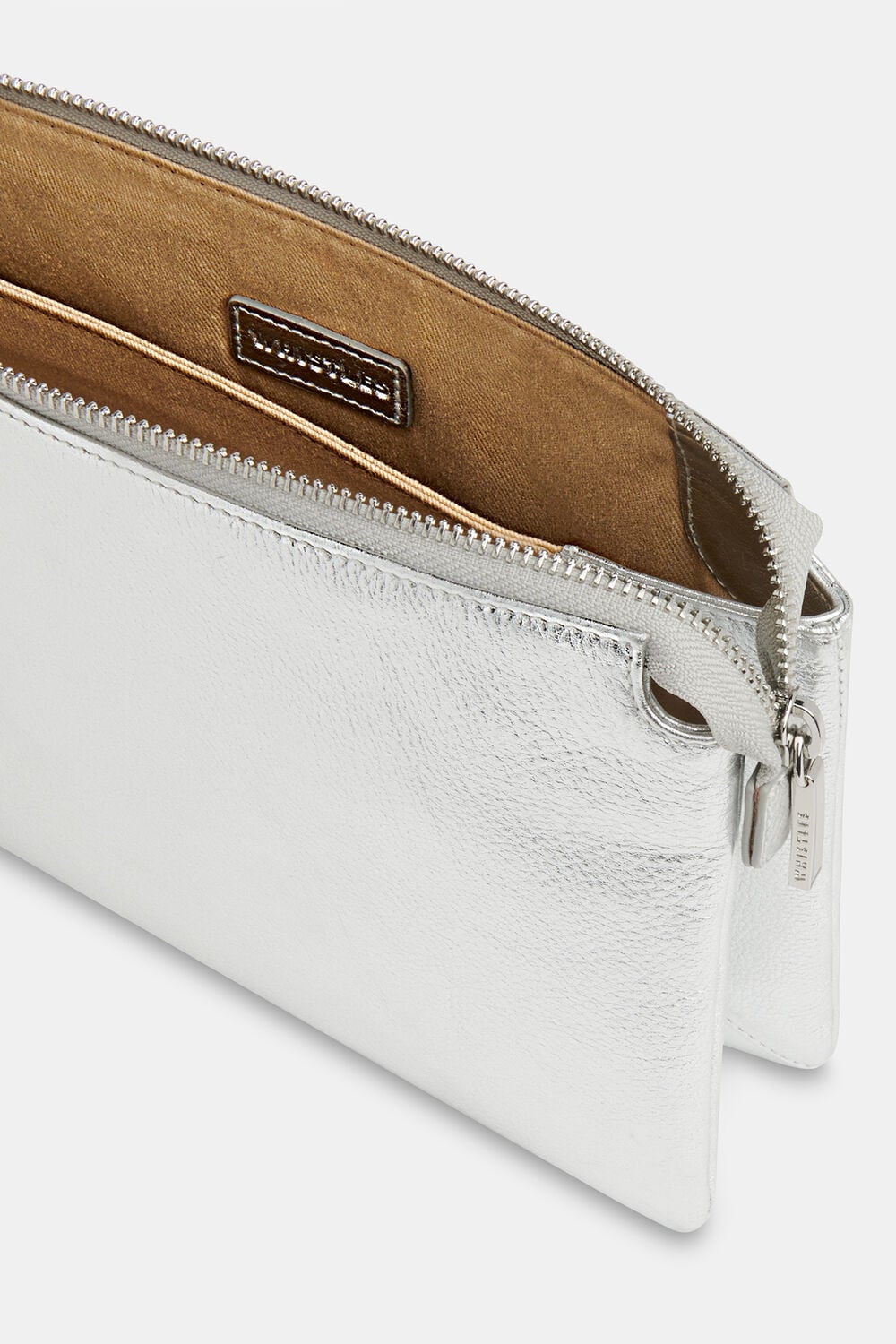 Silver Elita Double Pouch Clutch