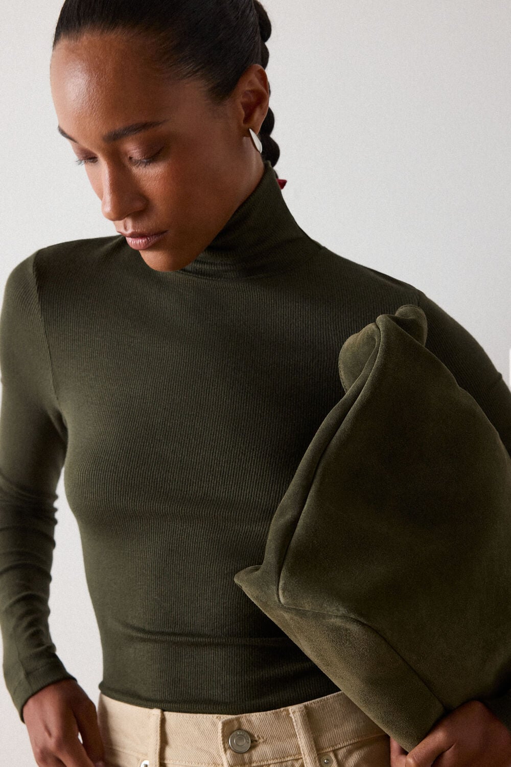 Khaki Essential Ribbed Polo