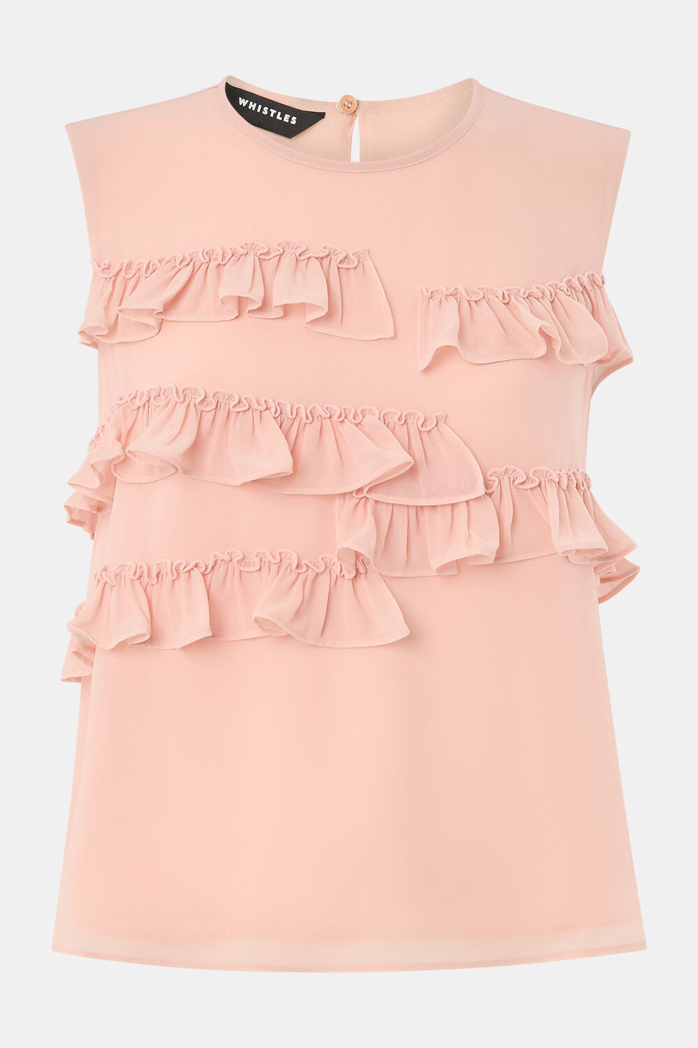 Pale Pink Frill Sleeveless Top