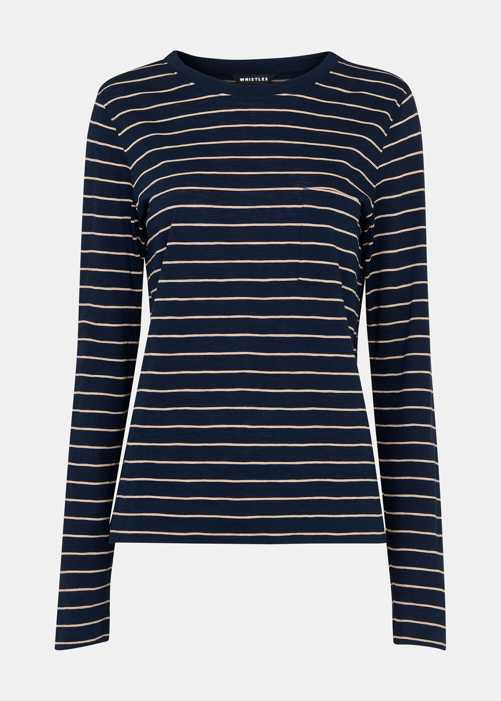 Stripe Crew Neck Pocket Top