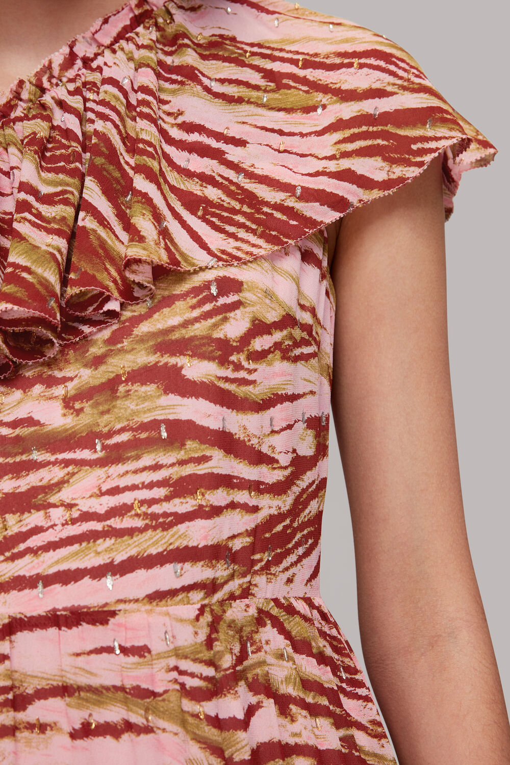 Multicolour Clouded Tiger Asymmetric Dress