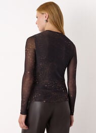 Spotted Animal Mesh Top