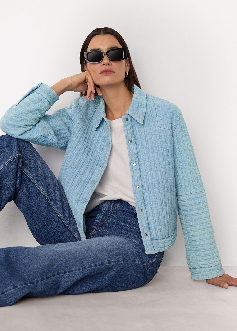 Cotton Quilted Chambray Jacket