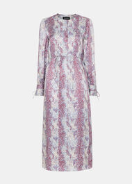 Petite Mottled Snake Print Midi Dress