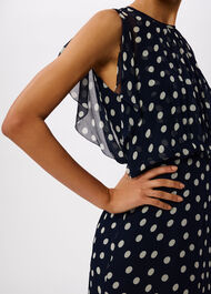 Polka Dot Print Midi Dress
