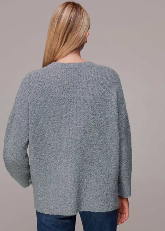 Grey Relaxed Boucle Sweater