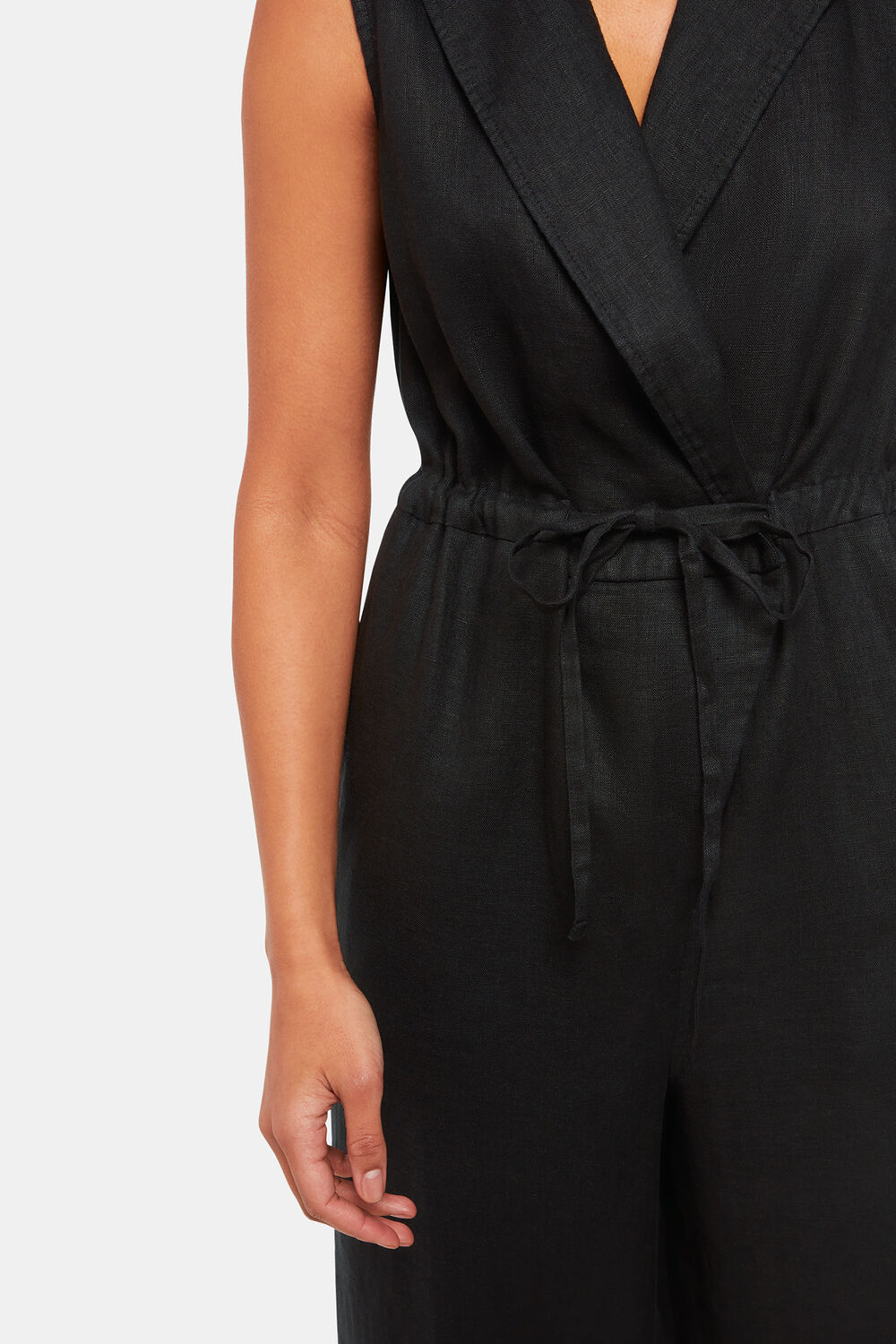 Black Bella Linen Wrap Jumpsuit