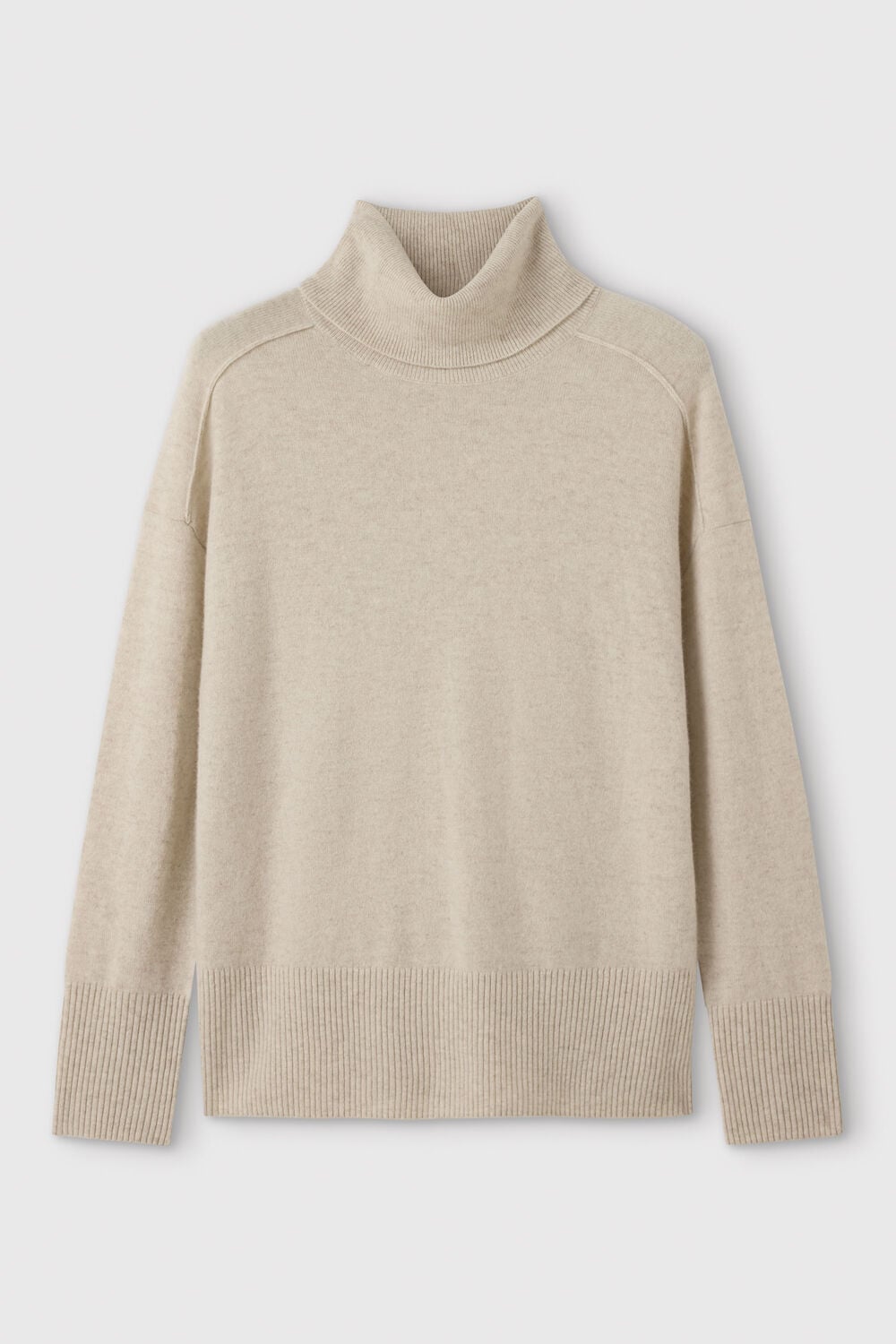 Cashmere Seam Roll Neck Knit
