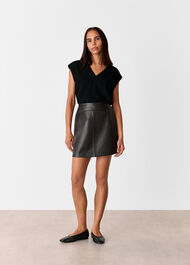 Leather A line Skirt