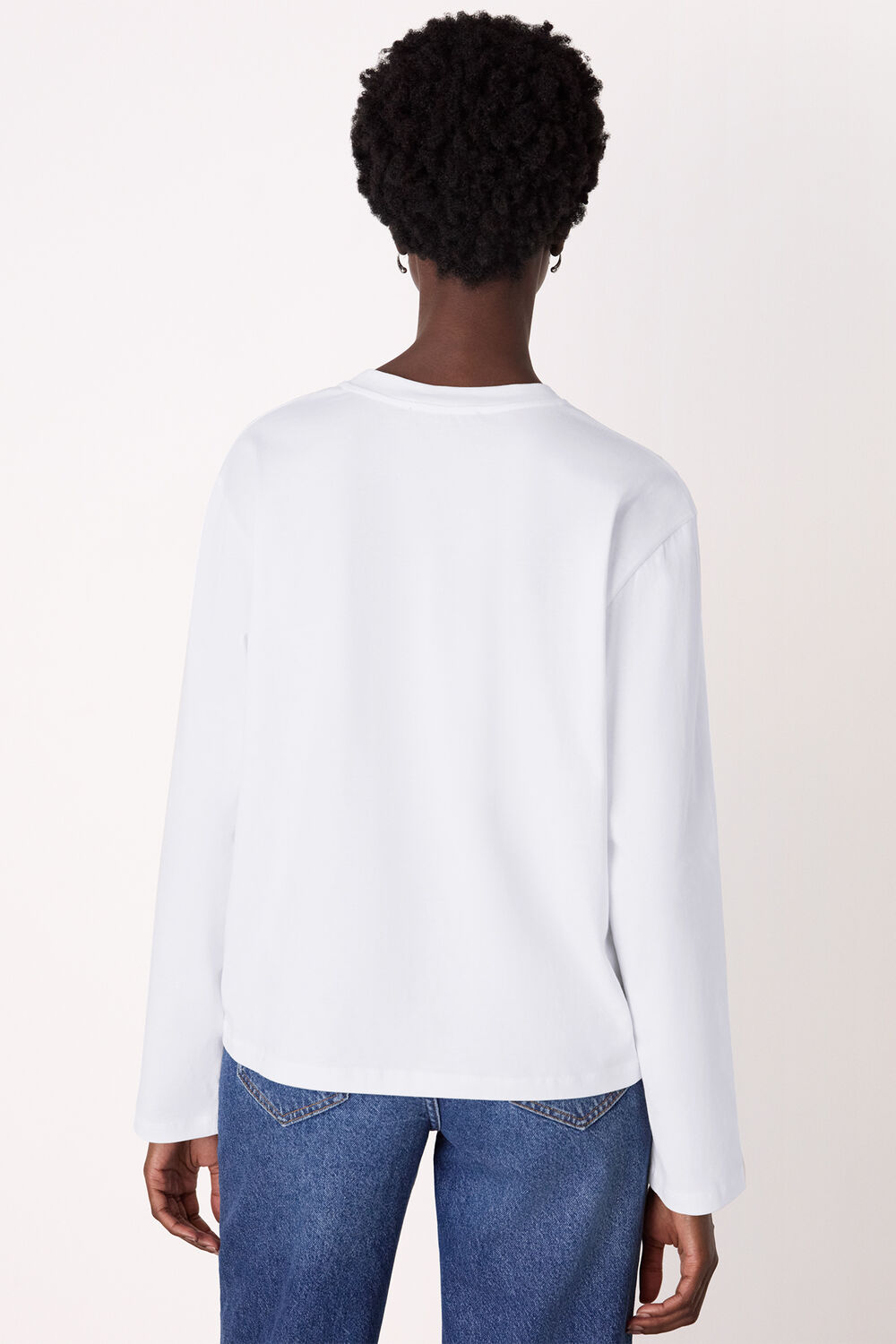 White Relaxed Long Sleeve Tee