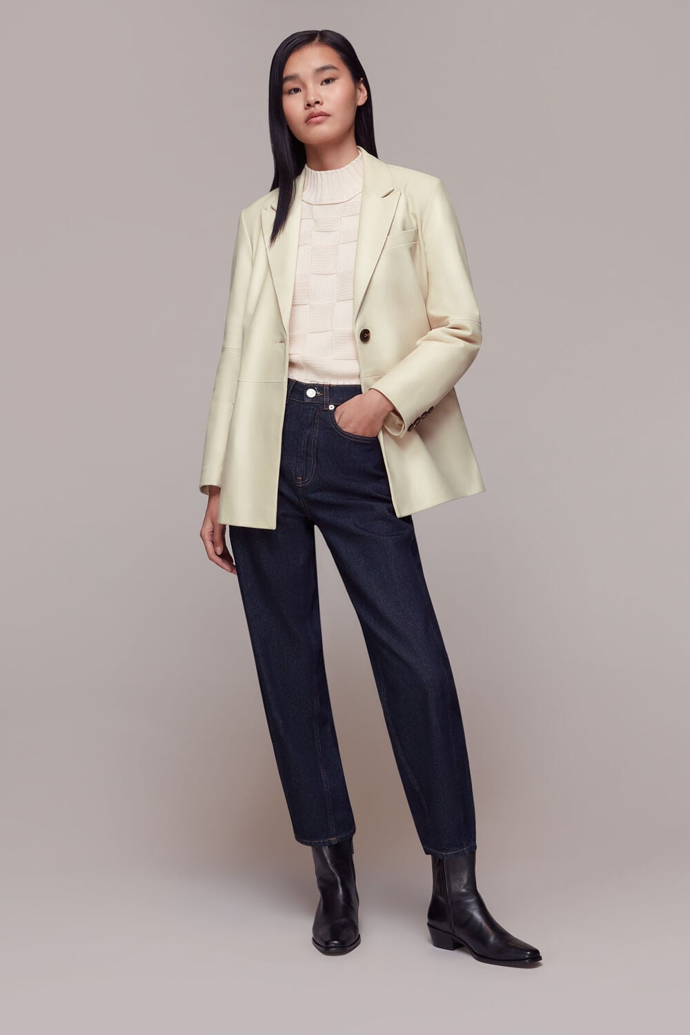 Stina Leather Blazer