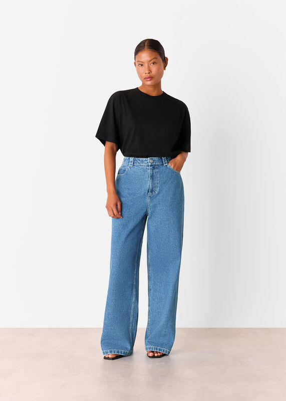 Denim Petite Relaxed Straight Leg Jean