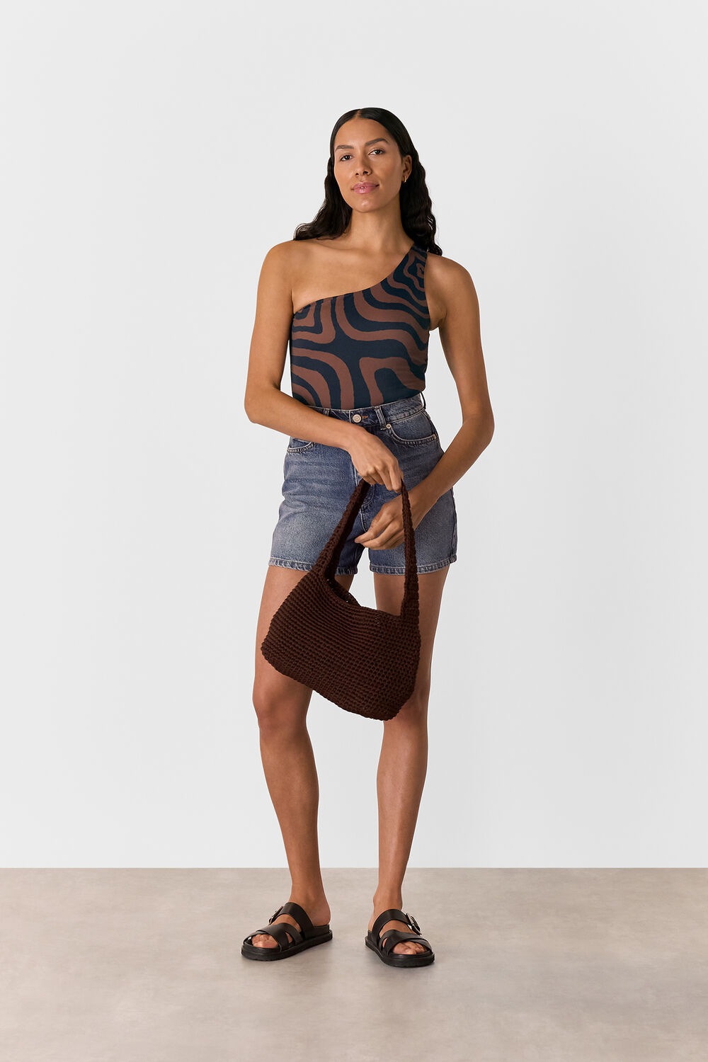 Navy Swirl Print Swimsuit