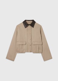 Casual Contrast Collar Jacket