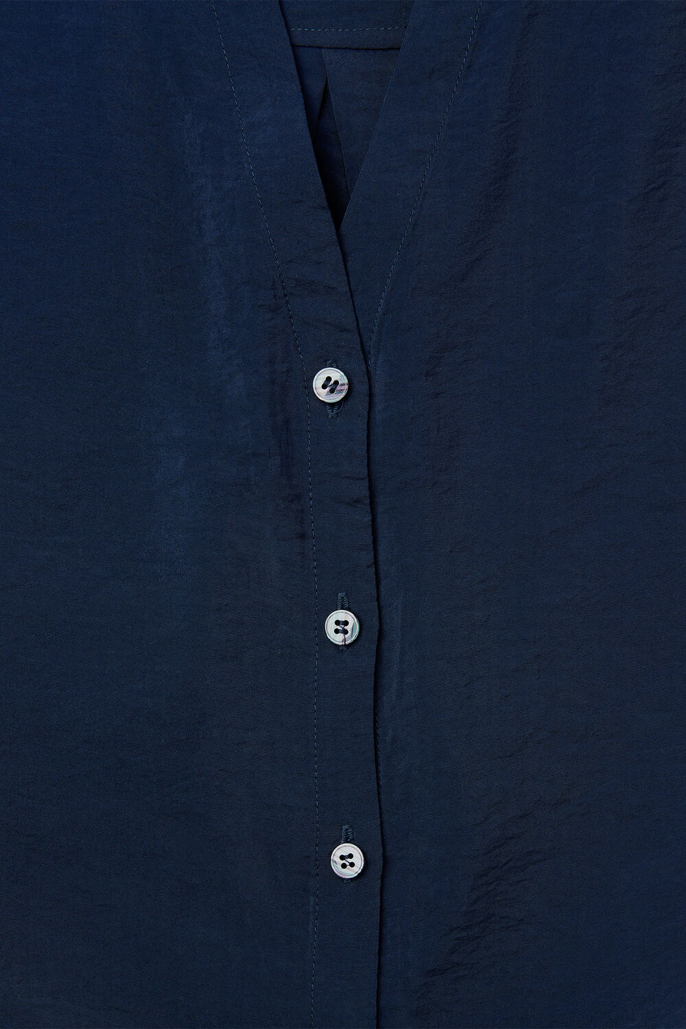 Navy Button Down Tie Side Shirt