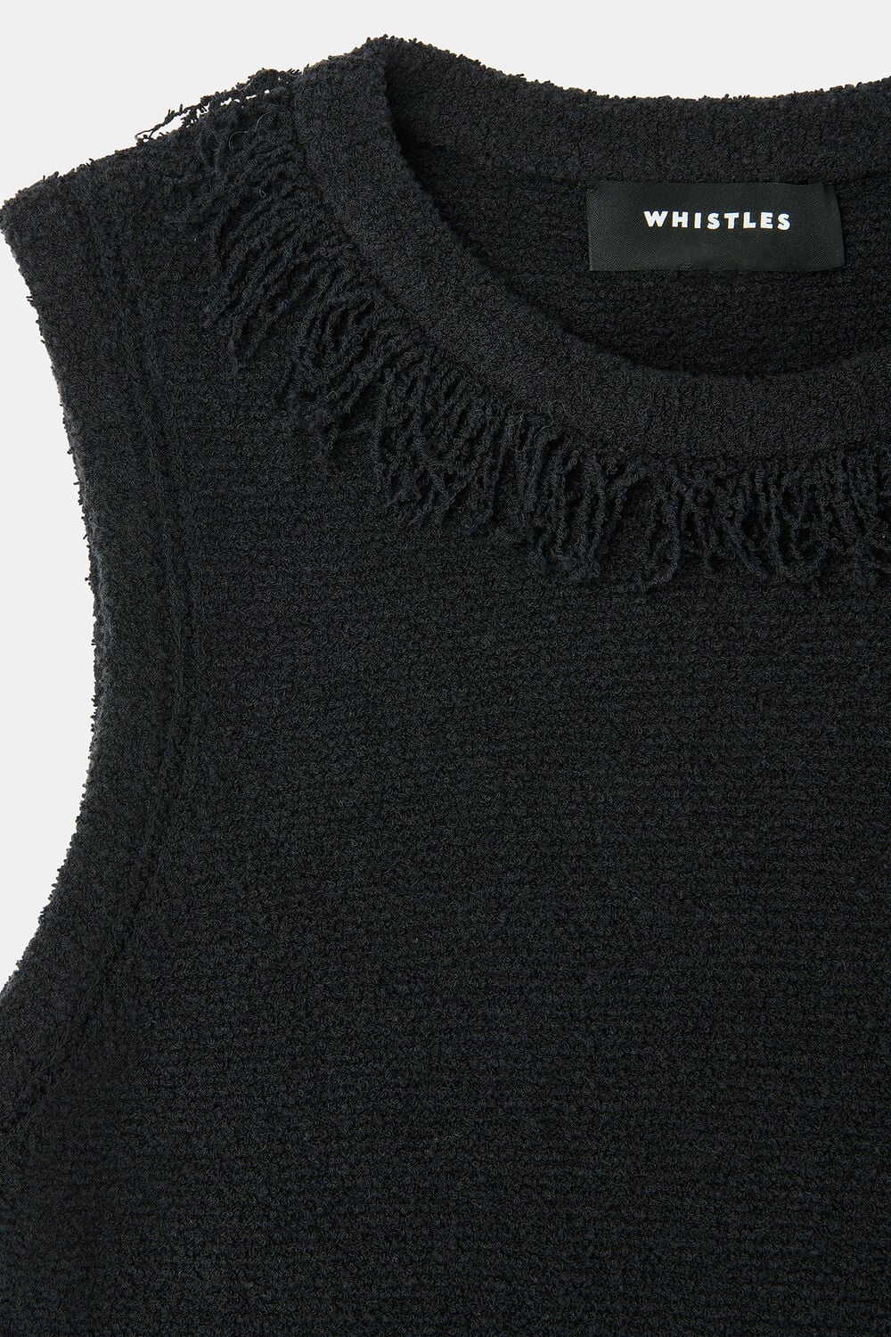 Black Fringe Detail Knitted Dress