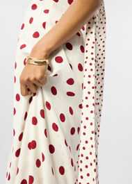 Jacquard Spot Scarf Back Dress