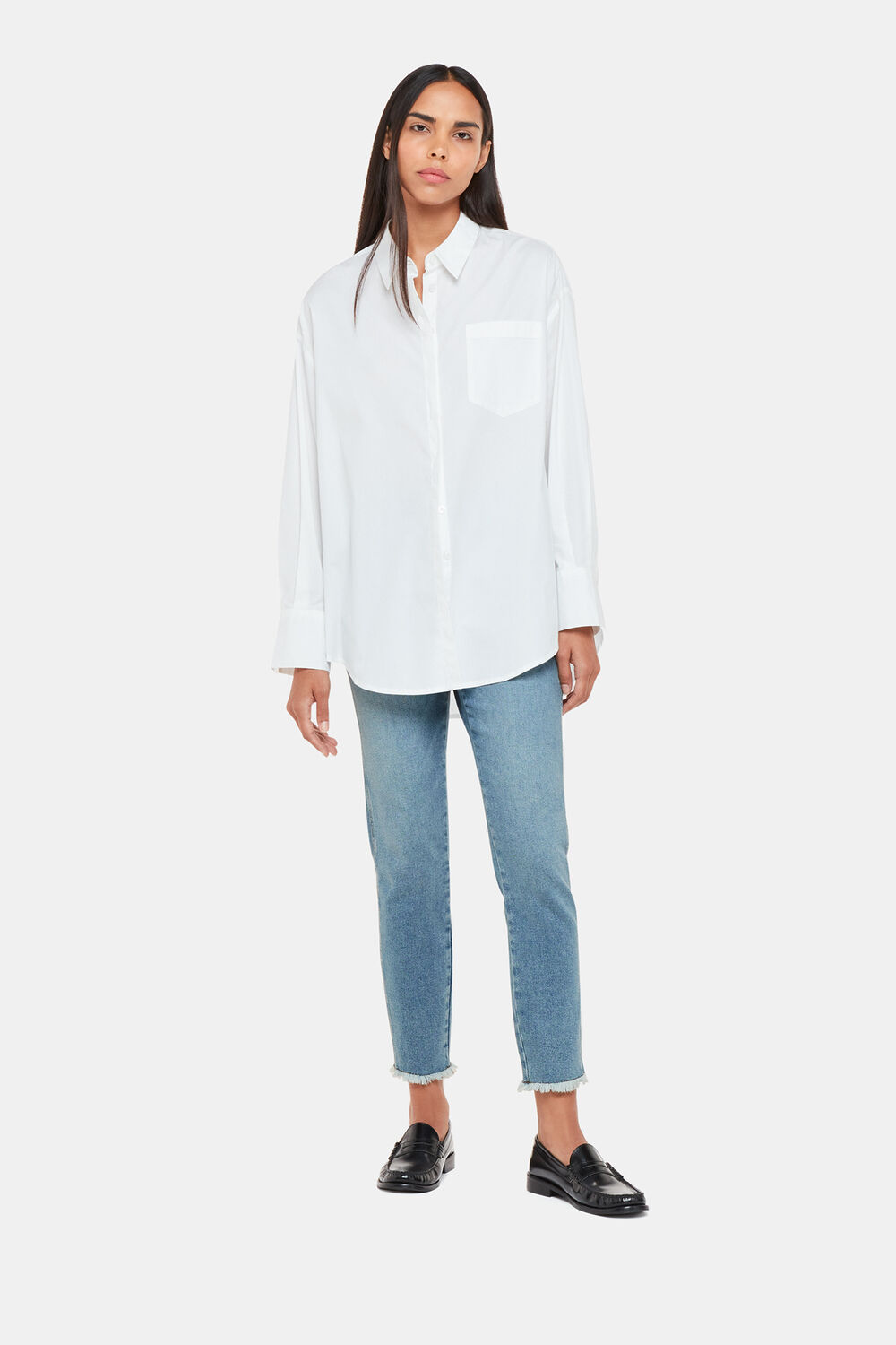 Denim Stretch Slim Frayed Jean