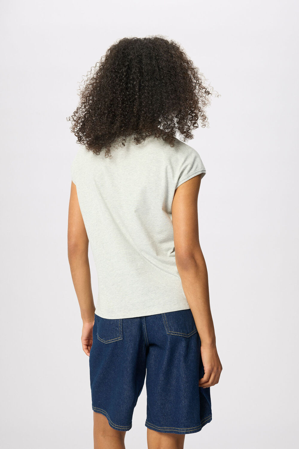 Grey Marl Cap Sleeve Tee