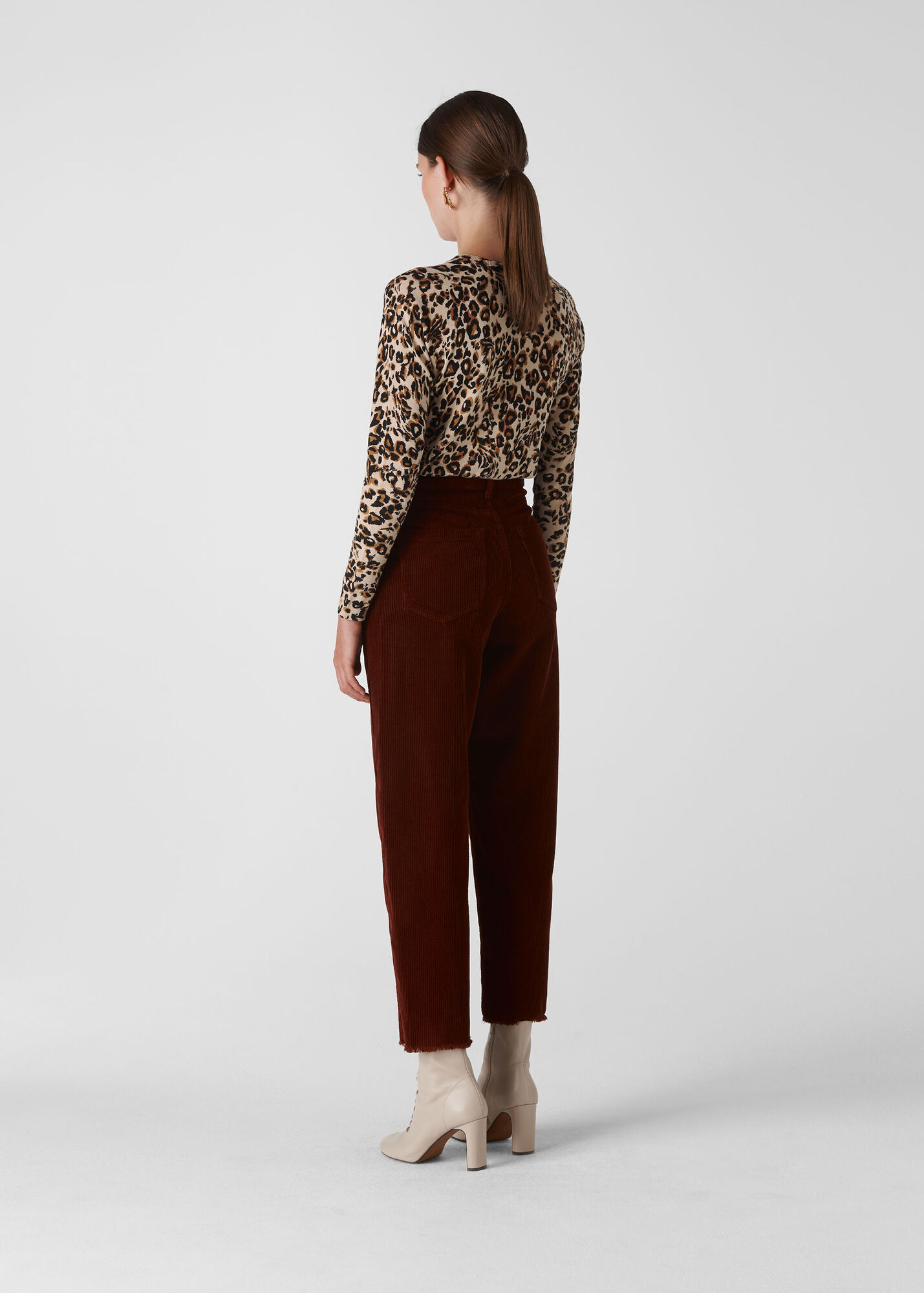 Leopard Print Crew Neck Knit WHISTLES Whistles US