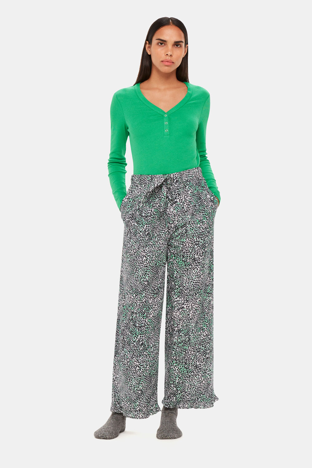 V Neck Pyjama Top