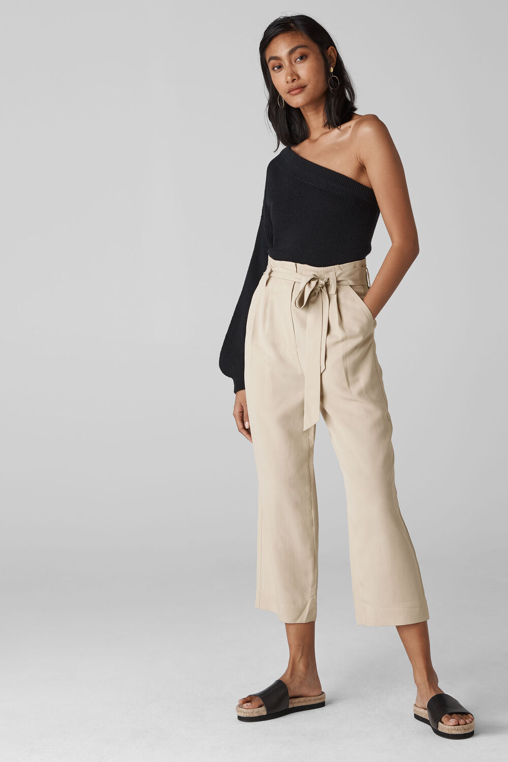 Paper Bag Belted Trouser Neutral