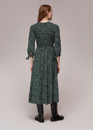 Midnight Garden Shirred Dress