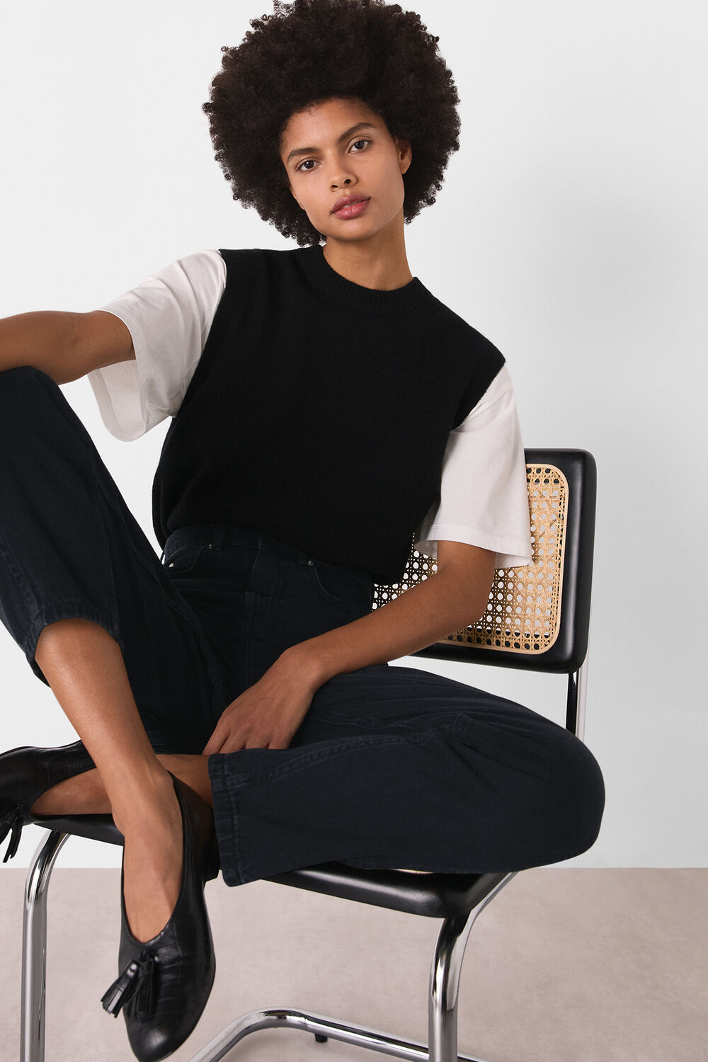 Black Authentic Barrel Leg Jean