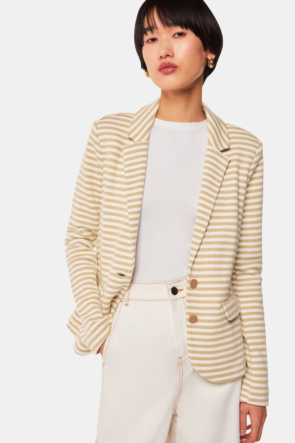 Ivory Slim Fit Jersey Jacket