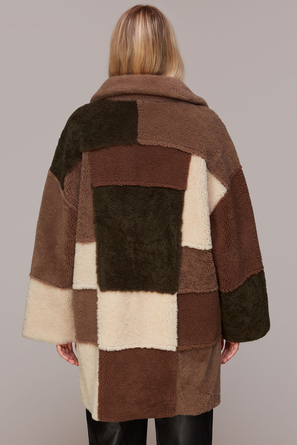 Brown Reversible Patchwork Coat