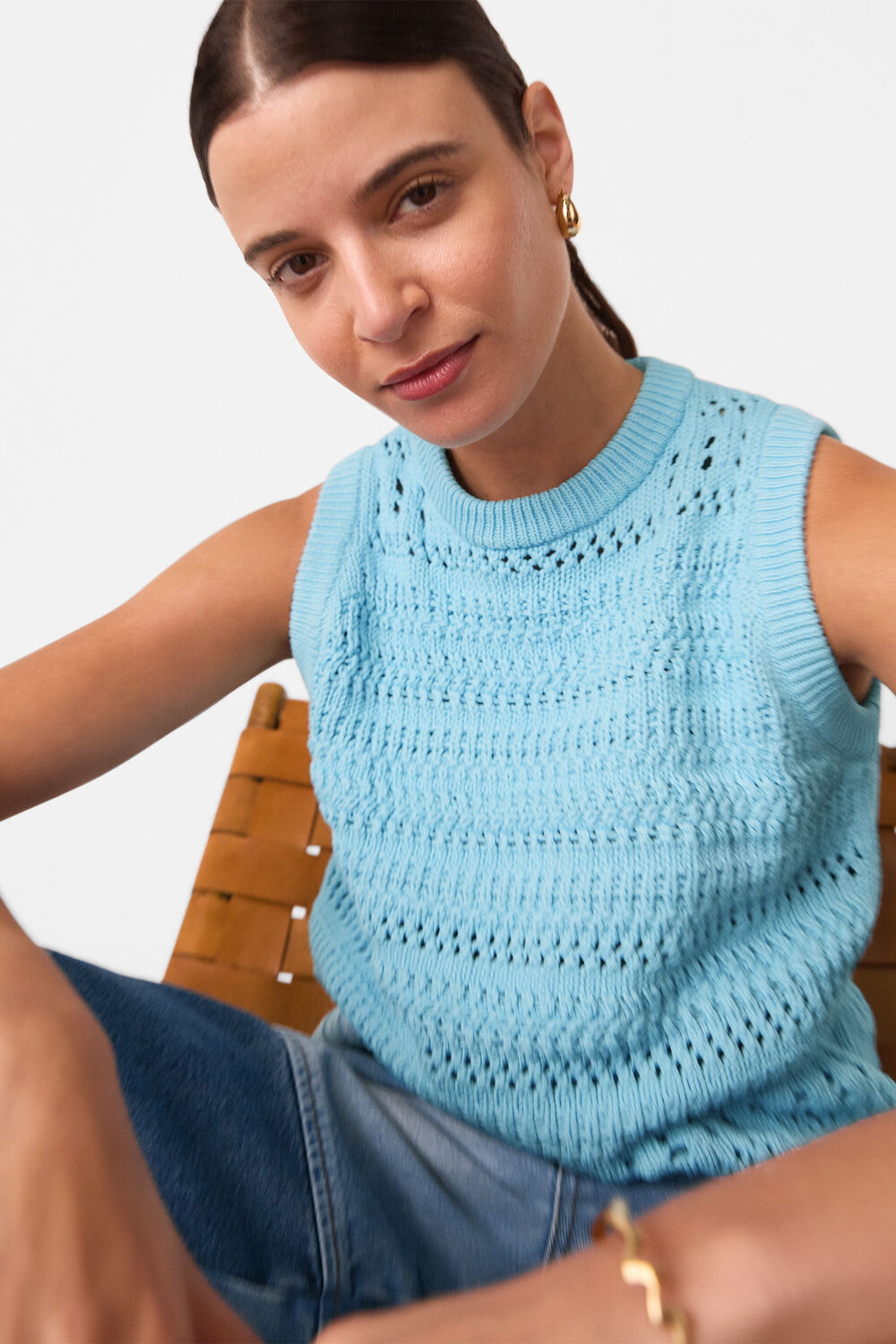 Chunky Cotton Pointelle Tank