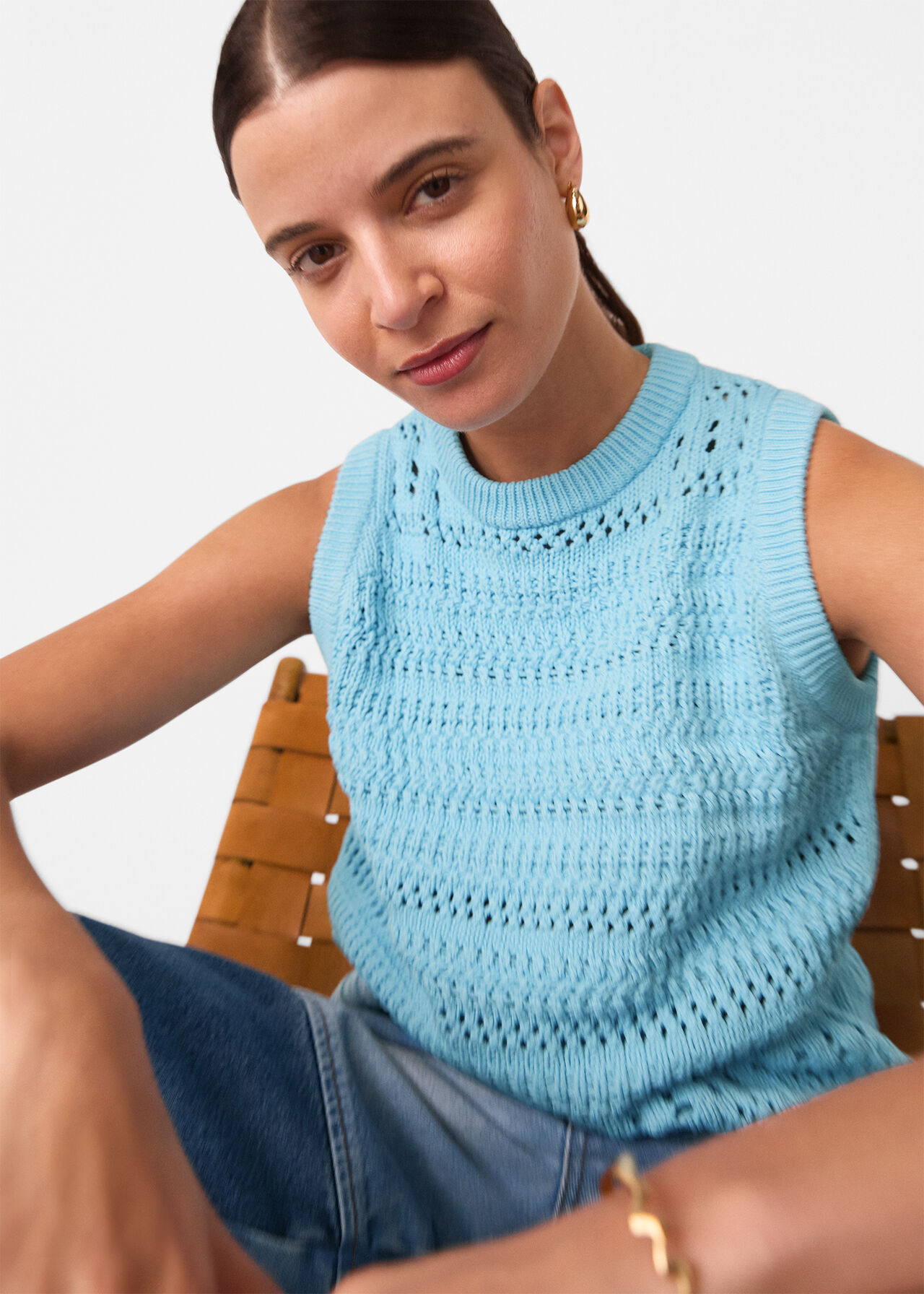 Chunky Cotton Pointelle Tank